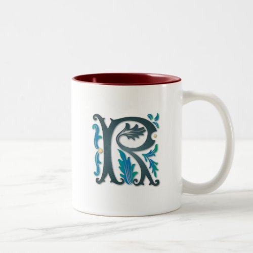 Letter R Monogram Two_Tone Coffee Mug