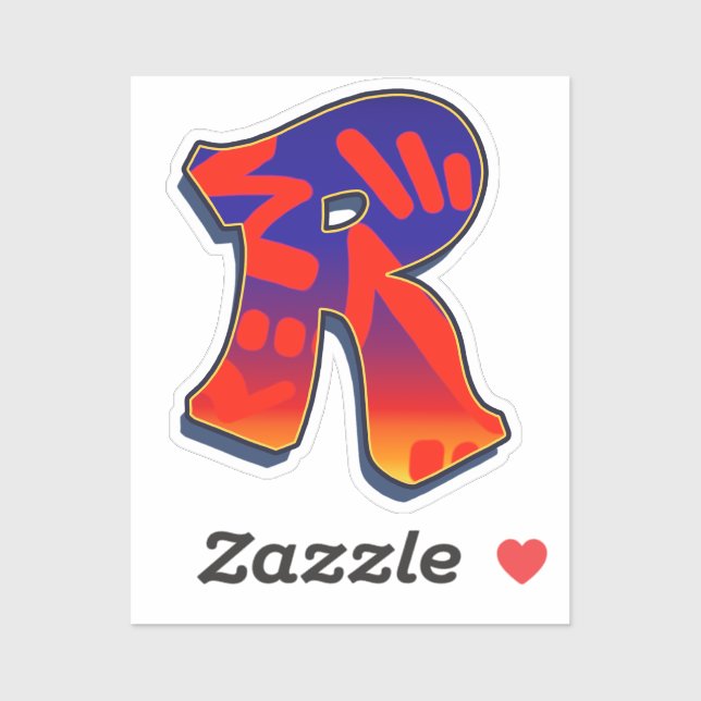 Letter R — Night Sky Sticker (Sheet)