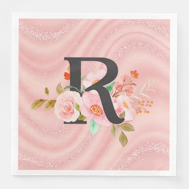 Letter R Paper Dinner Napkins (Front)