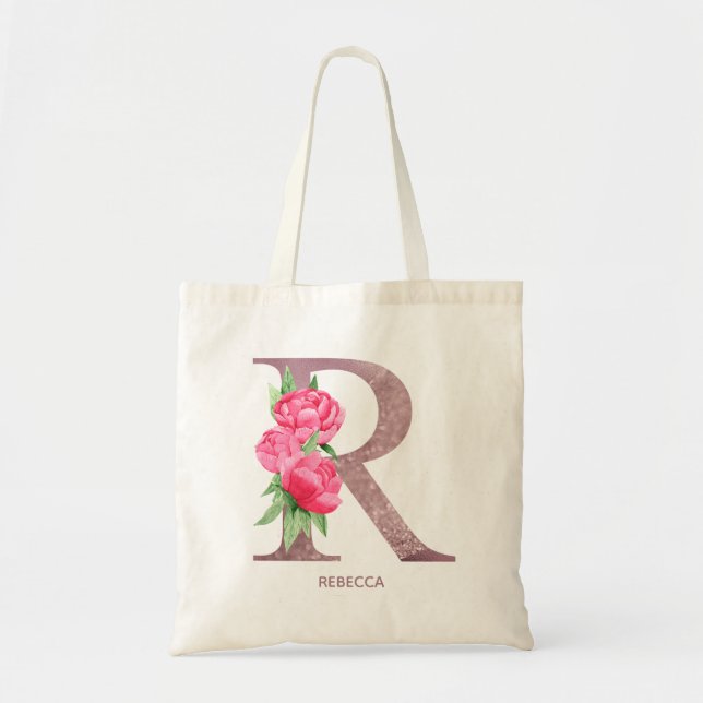 Letter R Personalized name monogram bridesmaid   Tote Bag (Front)