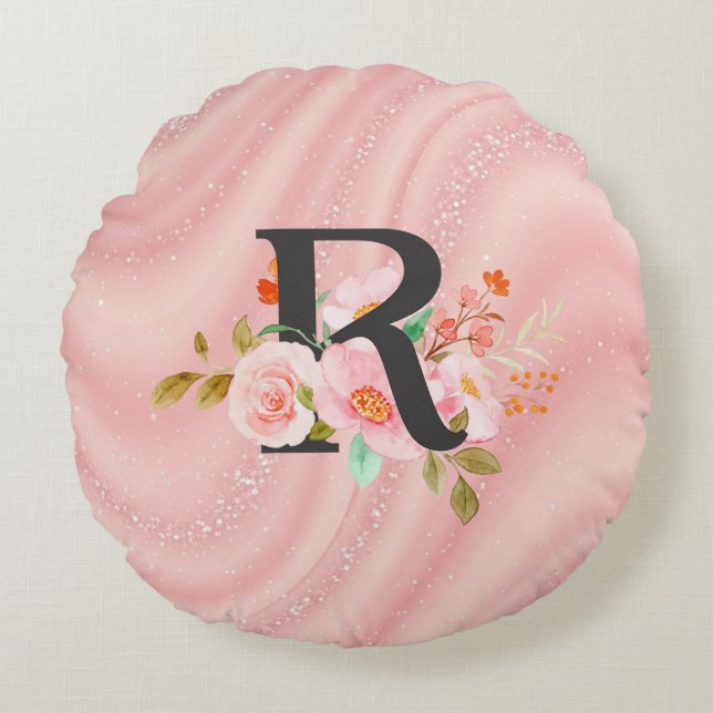 Letter R Round Pillow (Front)