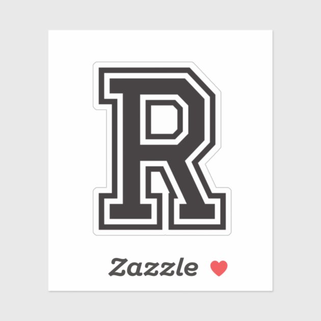 Letter R Sporty College Font Alphabet Sticker | Zazzle