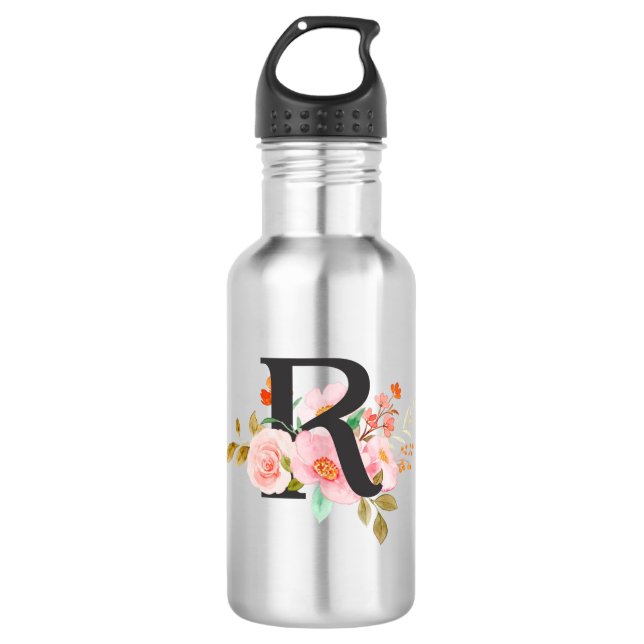 Letter R Stainless Steel Water Bottle (Front)
