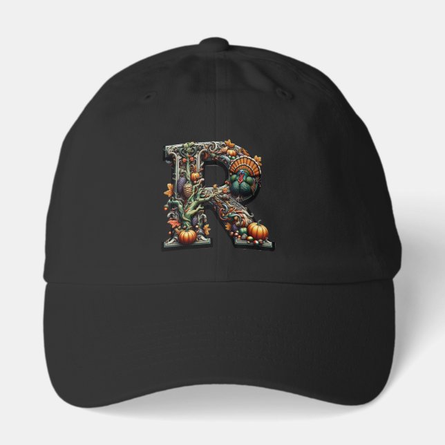 Letter R Thanksgiving style turkey  Hat (Front)