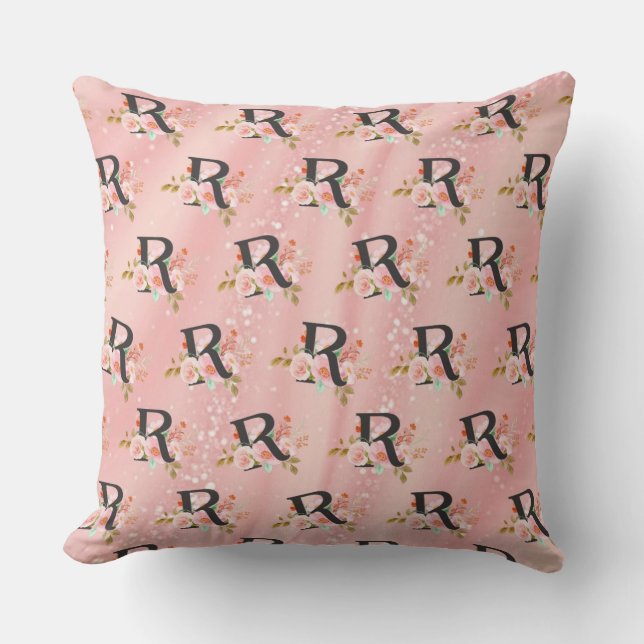 Letter R Throw Pillow (Front)