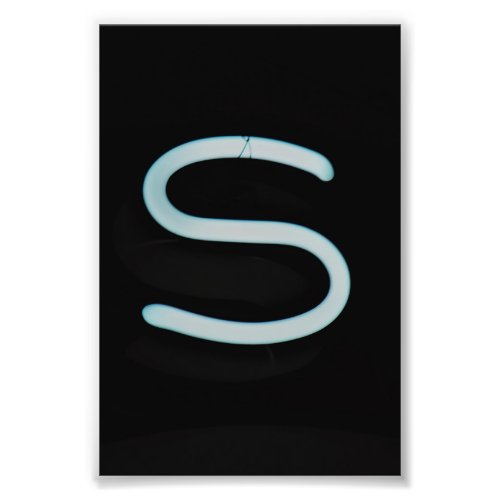 Letter S Alphabet Photography in Neon Photo Print