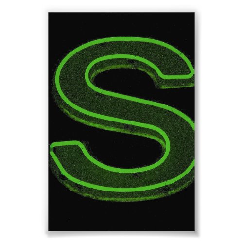 Letter S Alphabet Photography in Neon Photo Print