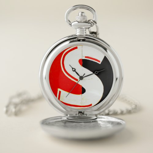 Letter S Alphabet Photography Pocket Watch