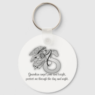 Letter S angel monogram alphabet initial Keychain