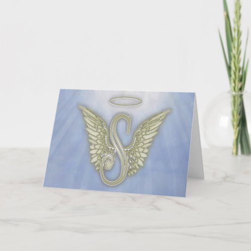 Letter S Angel Monogram Note Card