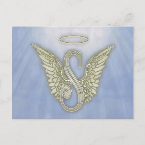 Letter S Angel Monogram Postcard