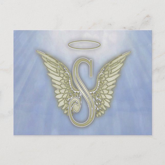 Letter S Angel Monogram Postcard (Front)