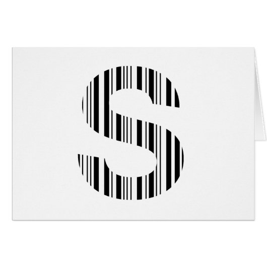 LETTER S BAR CODE First Initial Barcode Pattern Cards (Front Horizontal)