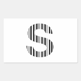 LETTER S BAR CODE First Initial Barcode Pattern Rectangular Sticker