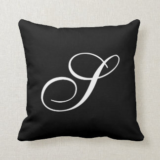 Letter S Black Monogram Pillow