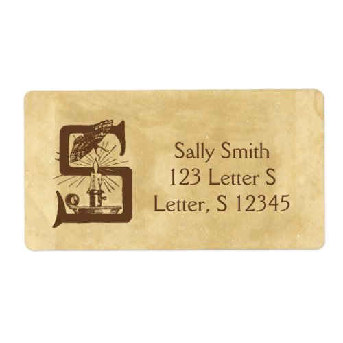 Letter S Blank Vintage Aged Paper Label