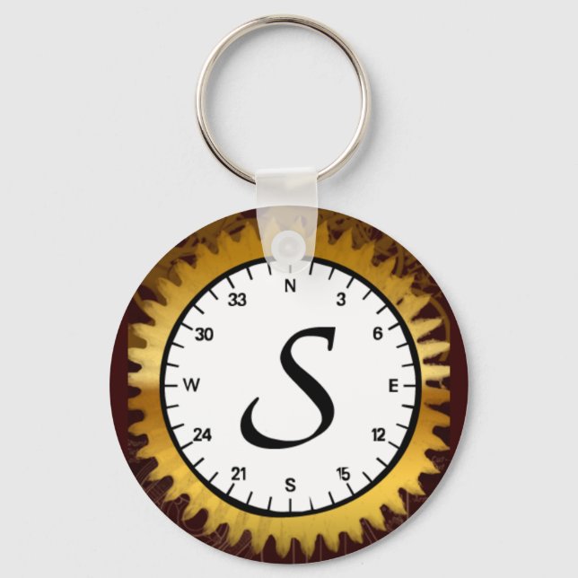 Letter S Clockwork Keychain (Front)