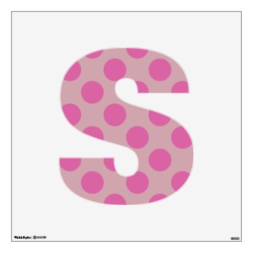 letter S cute kawaii polka dots shabby chic medium Wall Sticker | Zazzle