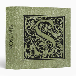 Letter S First Letter Monogram 3 Ring Binder