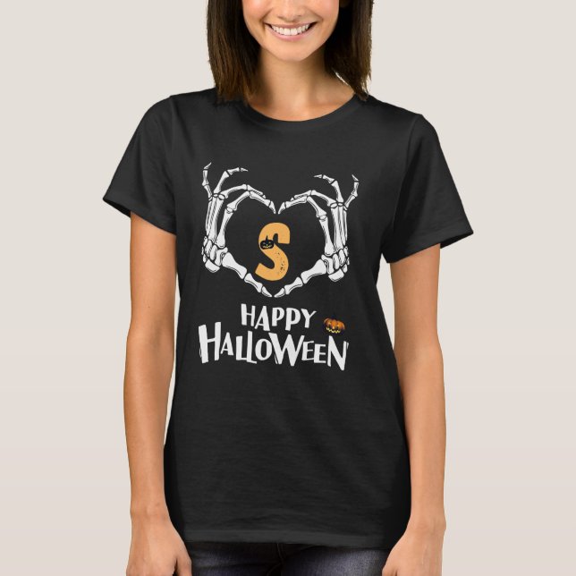 Letter S Funny Chipmunk Group Matching Halloween C T-Shirt (Front)