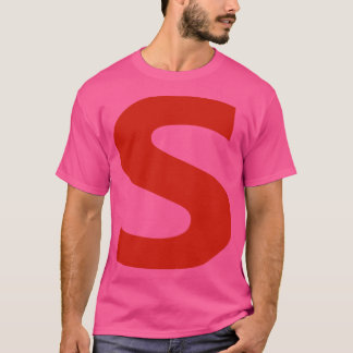 Letter s in Red Text Minimal Typography T-Shirt