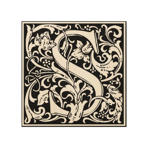 Letter S Medieval Monogram Art Nouveau