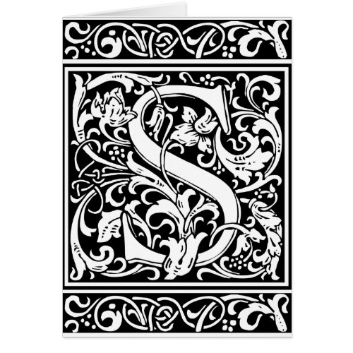 Letter S Medieval Monogram Art Nouveau