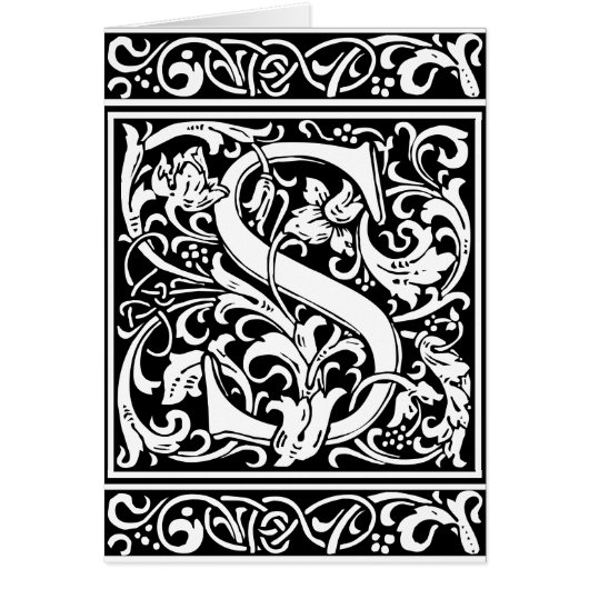 Letter S Medieval Monogram Art Nouveau (Front)