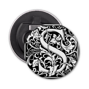 Letter S Medieval Monogram Art Nouveau Bottle Opener
