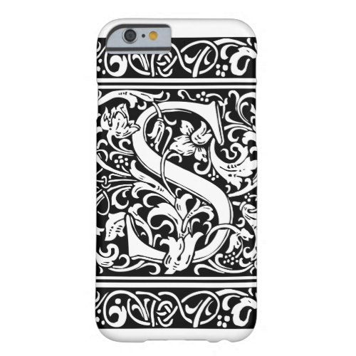Letter S Medieval Monogram Art Nouveau Barely There iPhone 6 Case
