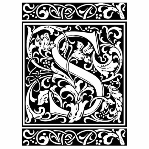 Letter S Medieval Monogram Art Nouveau Cutout