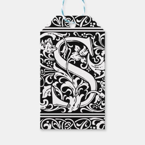 Letter S Medieval Monogram Art Nouveau Gift Tags
