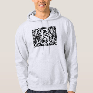 Letter S Medieval Monogram Art Nouveau Hoodie