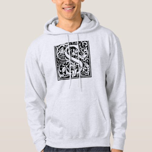 Letter S Medieval Monogram Art Nouveau Hoodie