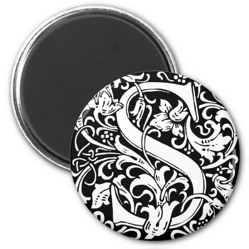 Letter S Medieval Monogram Art Nouveau Magnet