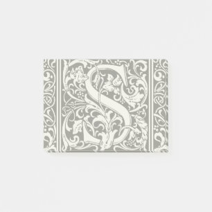 Letter S Medieval Monogram Art Nouveau Post-it Notes