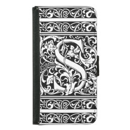 Letter S Medieval Monogram Art Nouveau Samsung Galaxy S5 Wallet Case