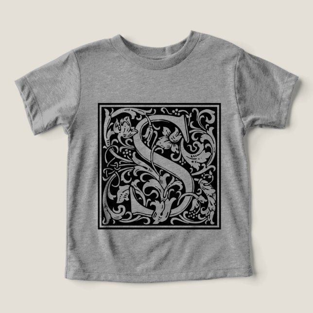 Letter S Medieval Monogram Art Nouveau Toddler T-shirt (Design Front)