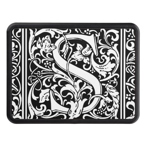 Letter S Medieval Monogram Art Nouveau Trailer Hitch Cover