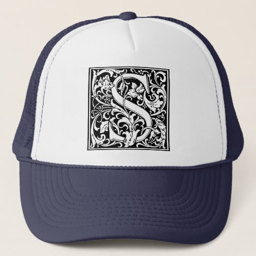 Letter S Medieval Monogram Art Nouveau Trucker Hat