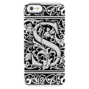 Letter S Medieval Monogram Art Nouveau Clear iPhone SE/5/5s Case