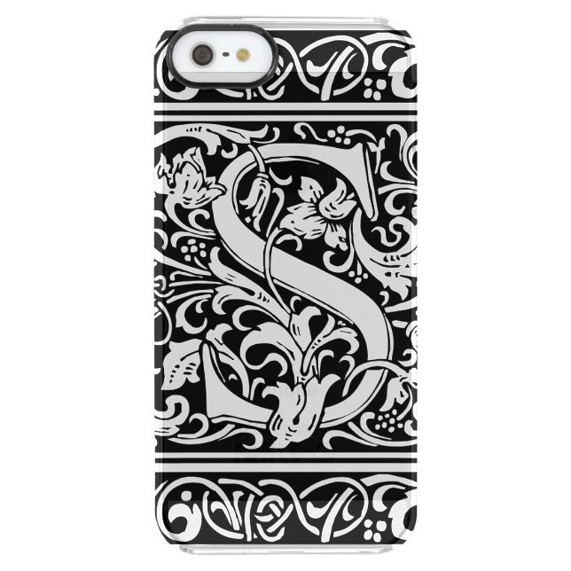 Letter S Medieval Monogram Art Nouveau Uncommon iPhone Case (Back)