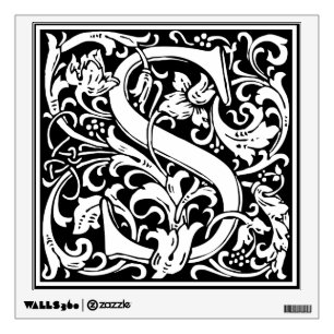 Letter S Medieval Monogram Art Nouveau Wall Sticker
