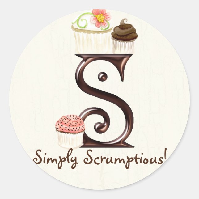 Letter S Monogram Cupcake Logo Business Stickers (Front)