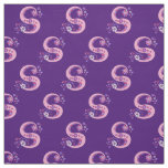 Letter S monogram decorative text custom fabric