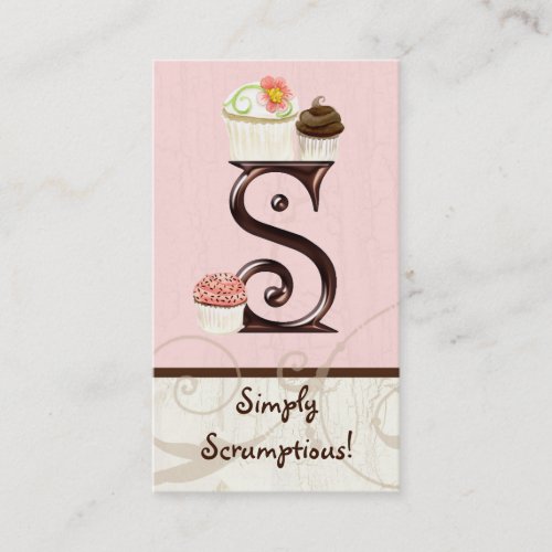 Letter S Monogram Dessert Bakery Business Cards