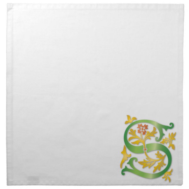 Letter S Monogram Fleur de lis Napkin (Front)