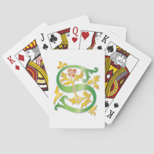 Letter S Monogram Fleur de lis Poker Cards