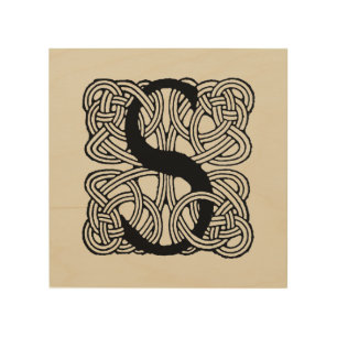 Letter S Monogram Vintage Celtic Knot Print