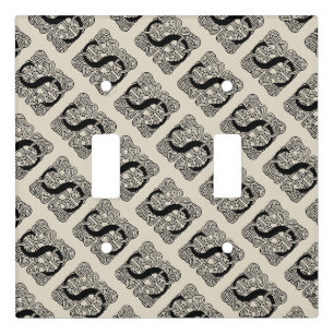 Letter S Monogram Vintage Celtic Knot Print Light Switch Cover